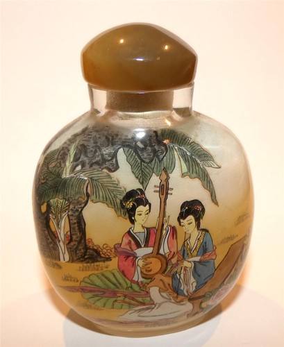 Chinese reverse painted glass - painted,