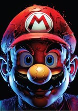 Mario AI Portrait Poster Print