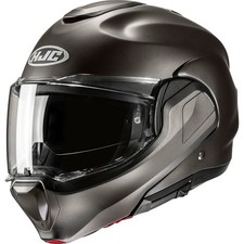 HJC F100 Plain Semi Flat Titanium Flip Front Motorcycle Helmet System Flip-Back