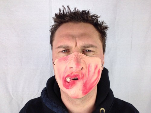 Funny half face - funny, slapped