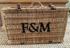 Fortnum and Mason Medium Wicker Christmas Hamper Picnic Storage Basket - EMPTY