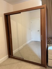Chicago Modern Double Sliding Mirror Wardrobe in 3 Colors 5 Sizes