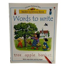 Vintage New Stock Usborne Farmyard Tales Sticker Learning Book Words to Write