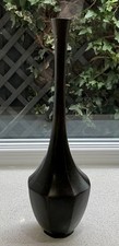 1930s Japanese blackened bronze bud vase