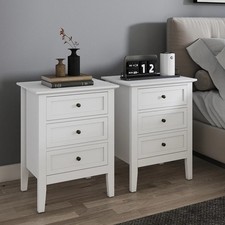 Pair of 3 Drawer Bedside