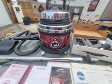 Majestic triple Filter Queen hoover Vacuum Cleaner Red retro vintage with tools 