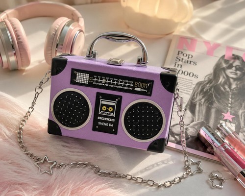 Purple boombox crossbody - purple,