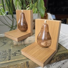 Vintage Wooden Bookends Pears