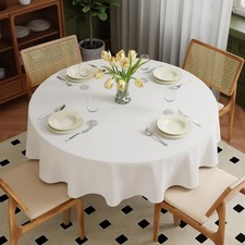Zdada White Round Table Cloth