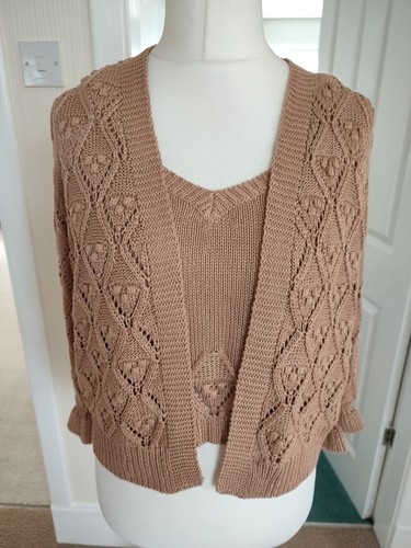 Knitted twin set vest and - twin,