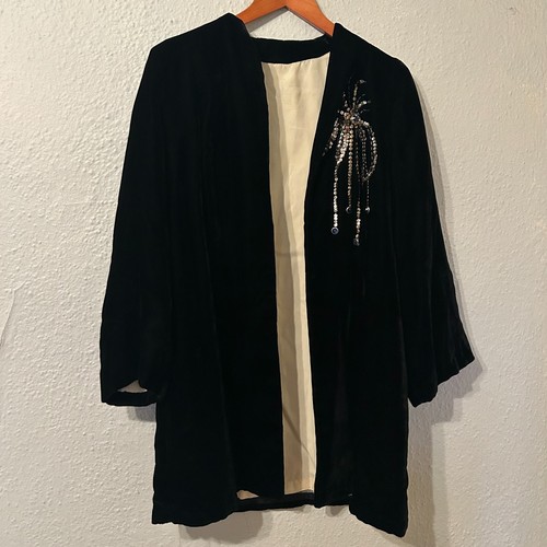 Vtg 1940s womens black silk - 1940s,
