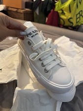 White Prada Canvas Trainers