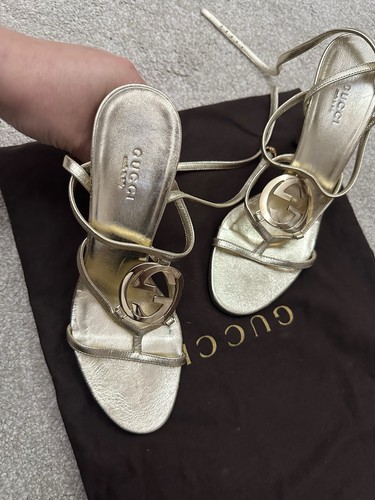 Gucci gold heels - gg, shoes
