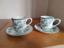 British Home Stores / BHS Country Vine SET of 2 Cups /  & Saucers 