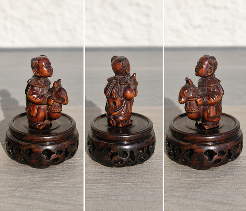 Japanese wood netsuke - japanese,