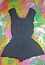 Therapy @ House of Fraser Jersey Playsuit uk10, black w/ blue hearts button back
