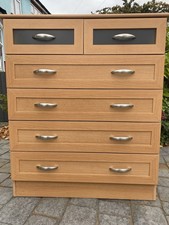 Chest Of Drawers Light Oak Colour By Next 2 Small Glass Fronted X 4 Large