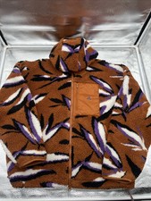 Sz XS Adidas Stella McCartney Brown Jacquard Fleece Hooded Jacket (C1-D1)
