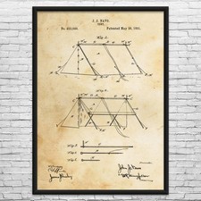 Camping Tent Patent Wall Art