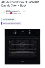 AEG BEX335011B 3000 SurroundCook Aqua Built-In Oven Ex Display Has Had Light Use