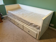 IKEA Hemnes White Day-bed 3 Drawers 80cm x 200cm Frame and  2 sprung mattresses