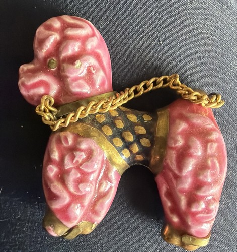 Vintage french ceramic poodle - ceramic,