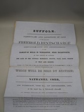 Sale of very desirable Freehold Rents & Land in Hamlet of Mells, Wenhaston 1861