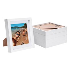 5x White 8" x 8" 3D Box Photo Frames White 6" x 6" Mount Craft Shadow Picture