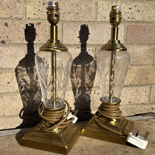 Vintage brass cut glass - vintage,