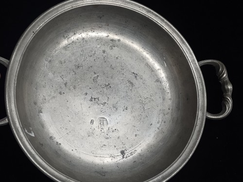 1700s pewter porringer - porringer, in