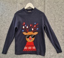 Christmas Jumper Reindeer Novelty Funny Festive Knit Sweater Xmas Party Medium