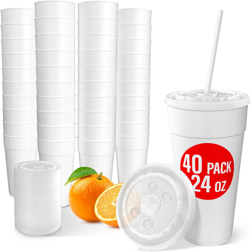 Styrofoam cups with - styrofoam, lids