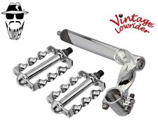 Vintage Lowrider Square Twisted Stem & 1/2" Flat Pedals 20-26" Bikes CHROME.