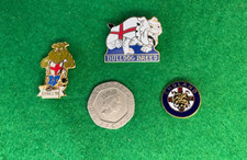 3 England Football enamel badges. Bulldog.