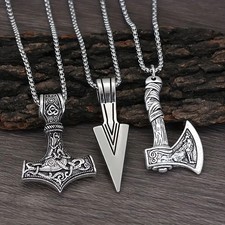 Set Of 3 Men's Viking Necklace