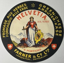 Switzerland - Vintage Cheese Label - Farner & Co. Ltd., Langenthal - Helvetia