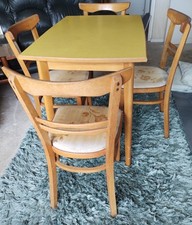 Vintage Yellow Formica Table with Chairs