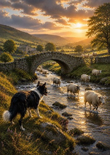 Border collie sheep - a4, &