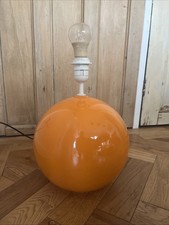 Vintage Orange Lamp Large Ceramic Orange Sphere Lamp Ball Lamp Spherical Lamp
