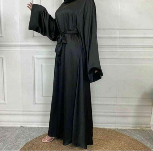 Satin silk abaya - satin, maxi