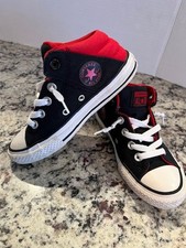 Converse Sz 13 Chuck Taylor All Star Axel Mid Top Sneakers Red Black Junior/Boys