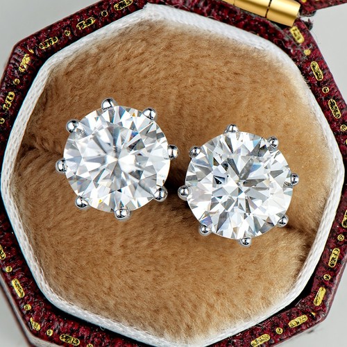 2ct earrings white gold gift - 2ct,