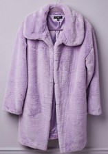 Missguided Lilac Faux Fur Coat