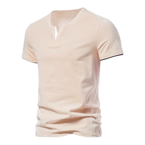 New mens henley grandad solid - new,