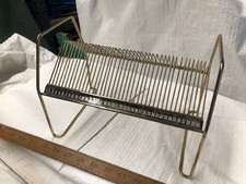 Vintage Brass Singles Vinyl Record Rack Holder Up To 40 (ok condition)