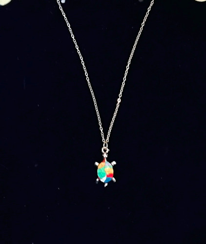 Turtle charm pendant necklace - turtle,