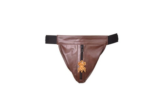 Men leather jockstrap dark - leather,