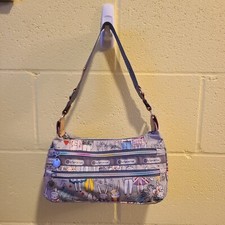 Lesportsac Pink Fifi Lapin Starry Street Crossbody Bag Rainbow Zippers EXC COND