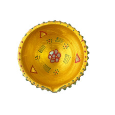Single Clay Diya Golden