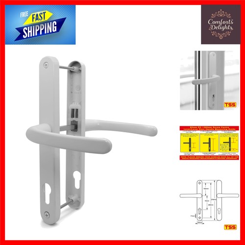 White upvc door - handle, pair